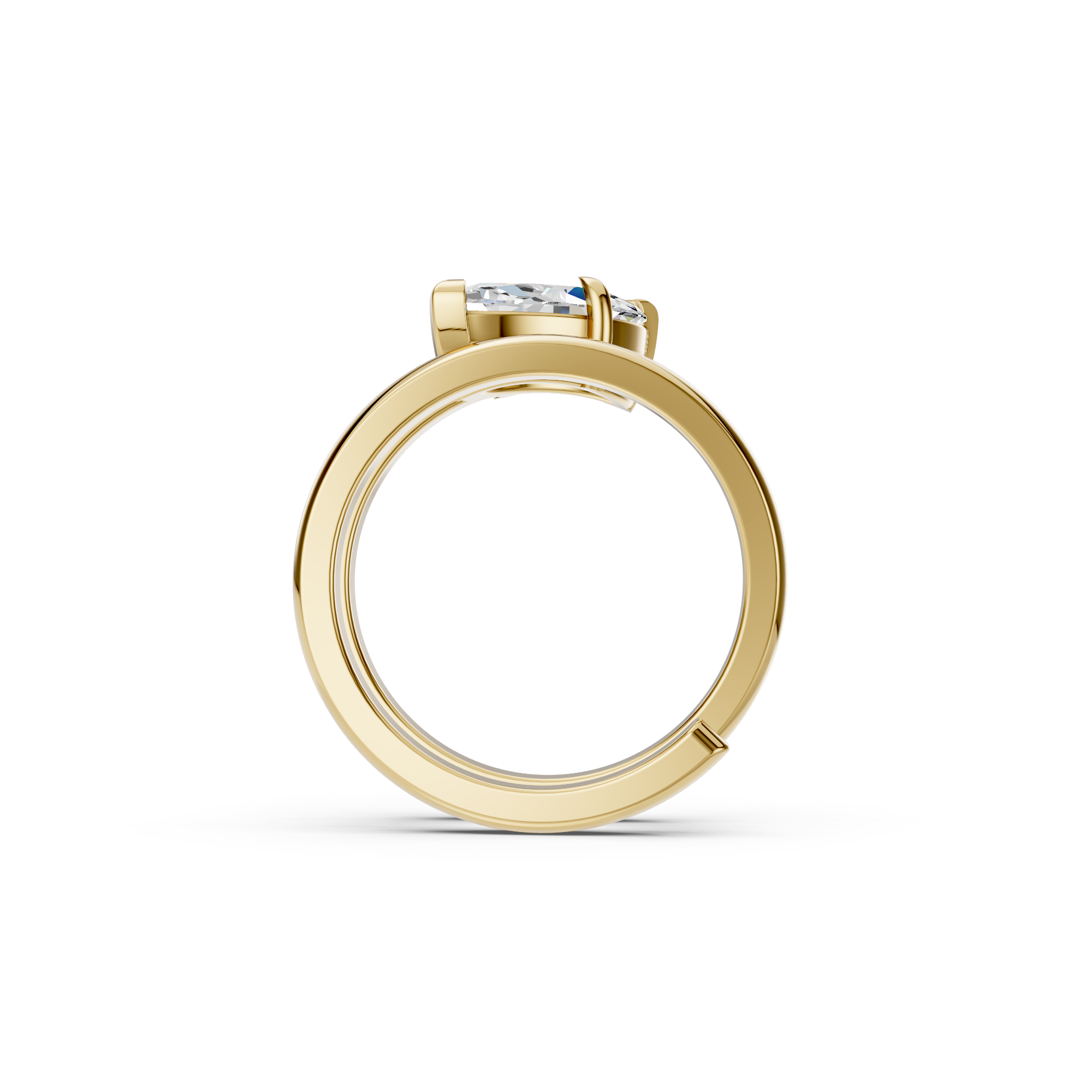 Contemporary Marquise Cut Diamond Ring | Elegant Open Gold Ring view 7