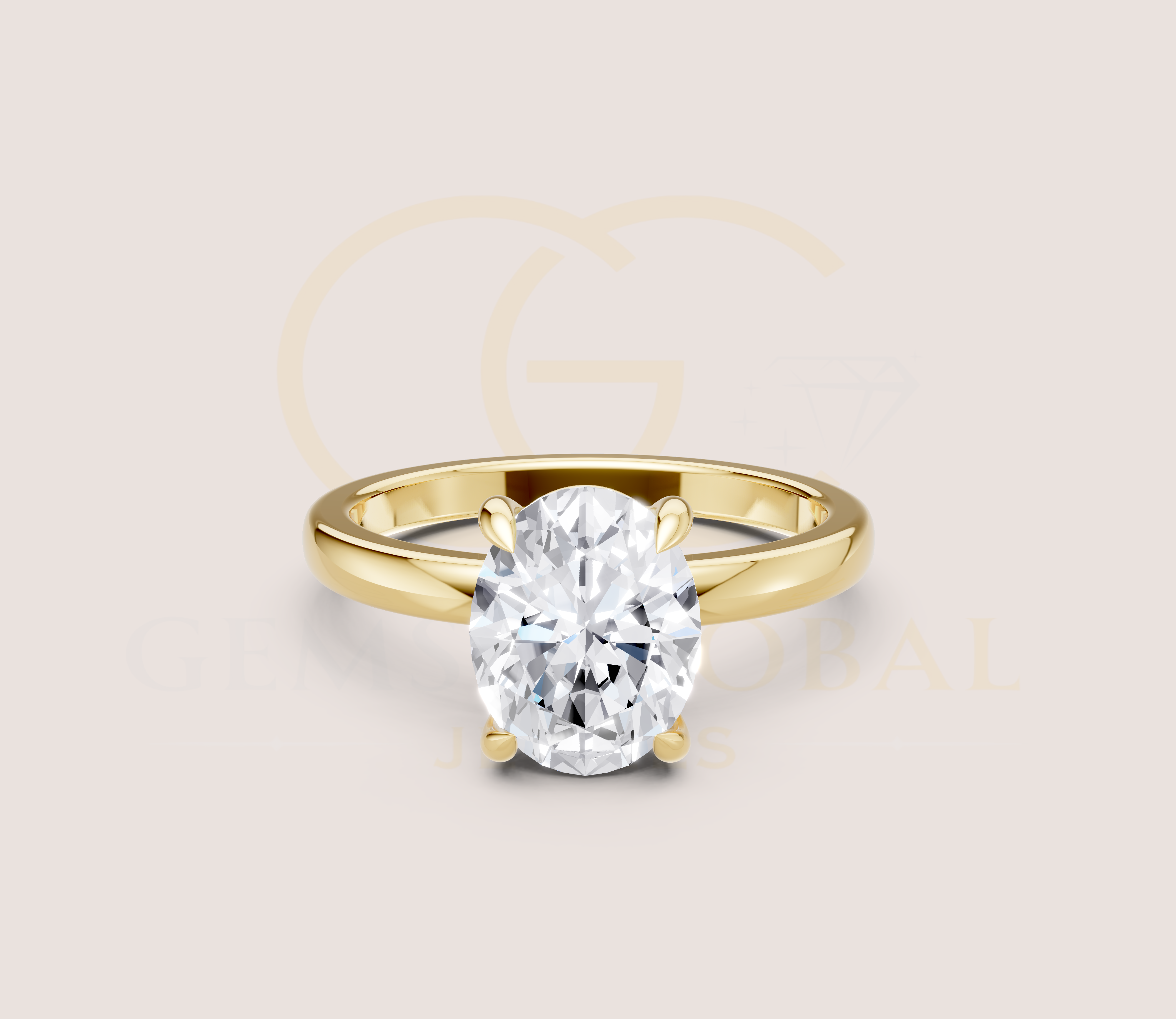 Oval Cut Solitaire Wedding Ring