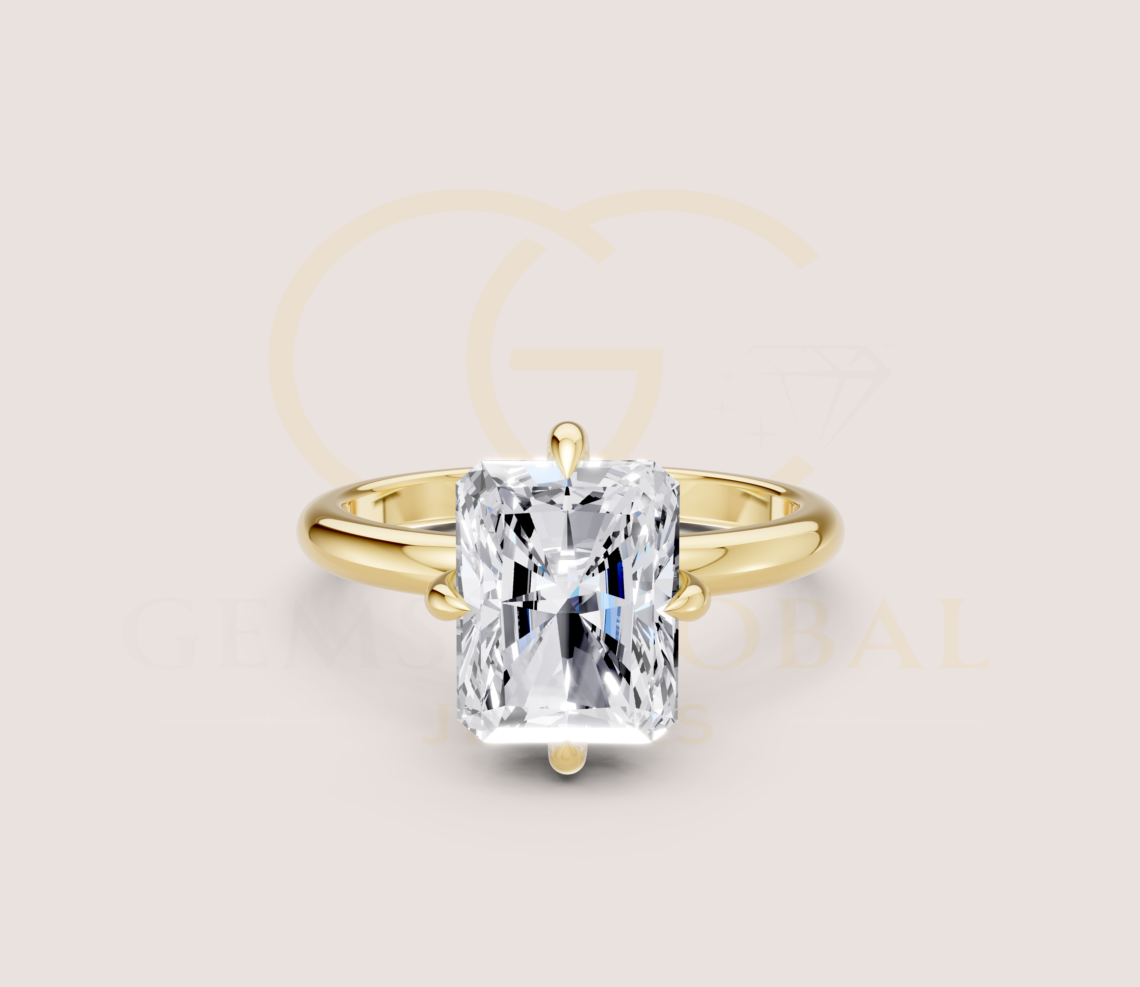 3.00 CT Cushion Claw Prong Wedding ring view 1