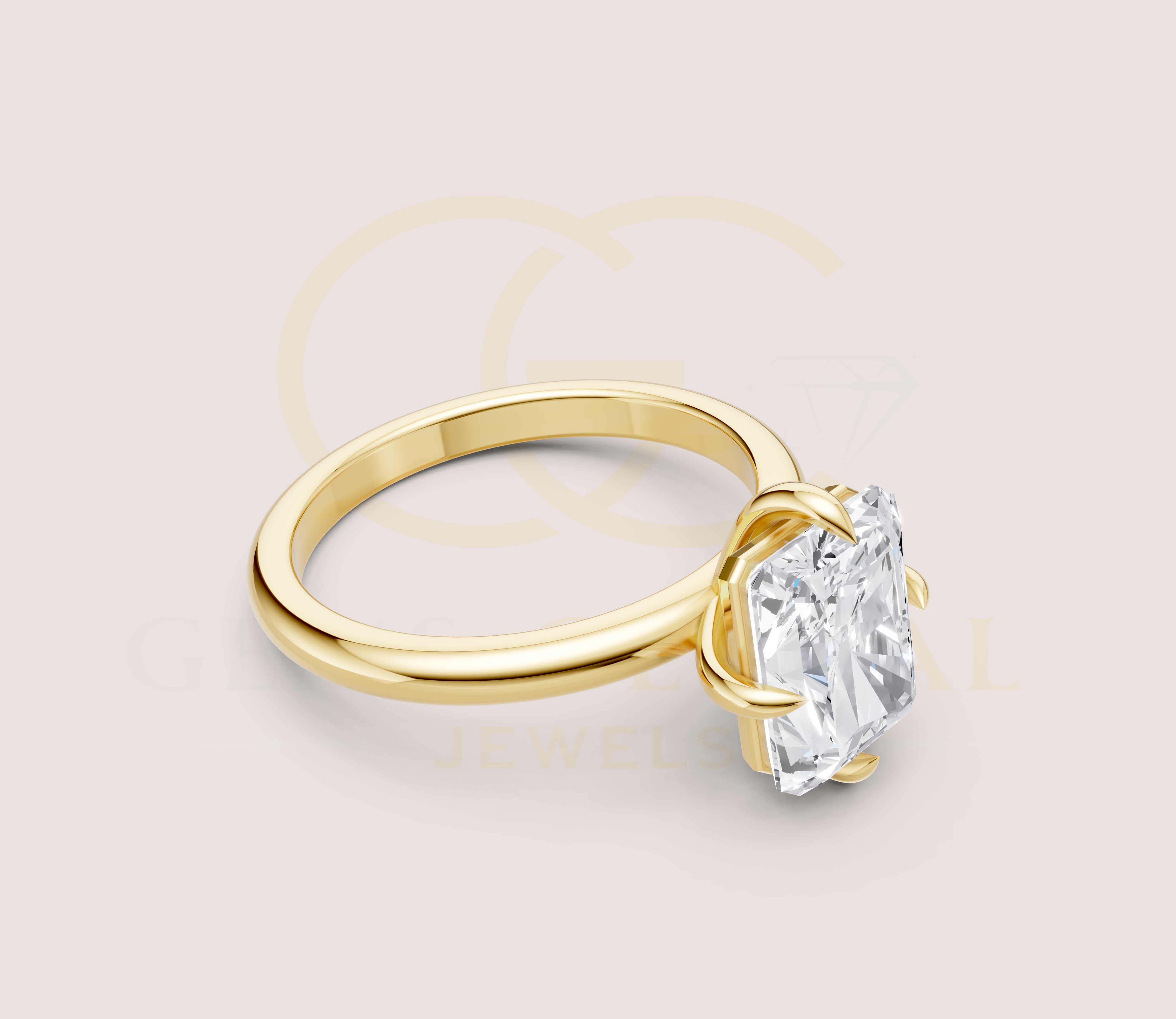 3.00 CT Cushion Claw Prong Wedding ring view 4