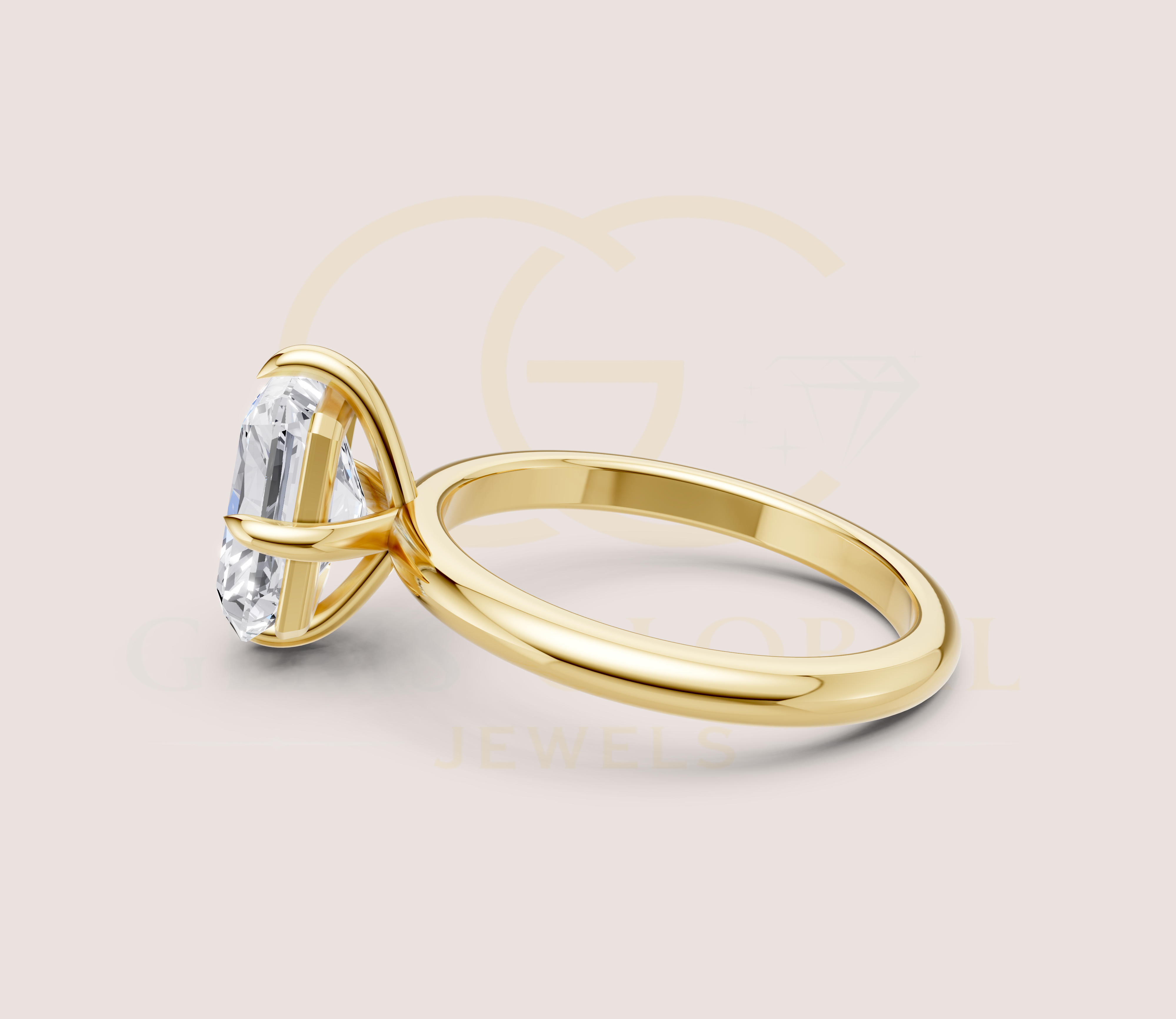 3.00 CT Cushion Claw Prong Wedding ring view 5