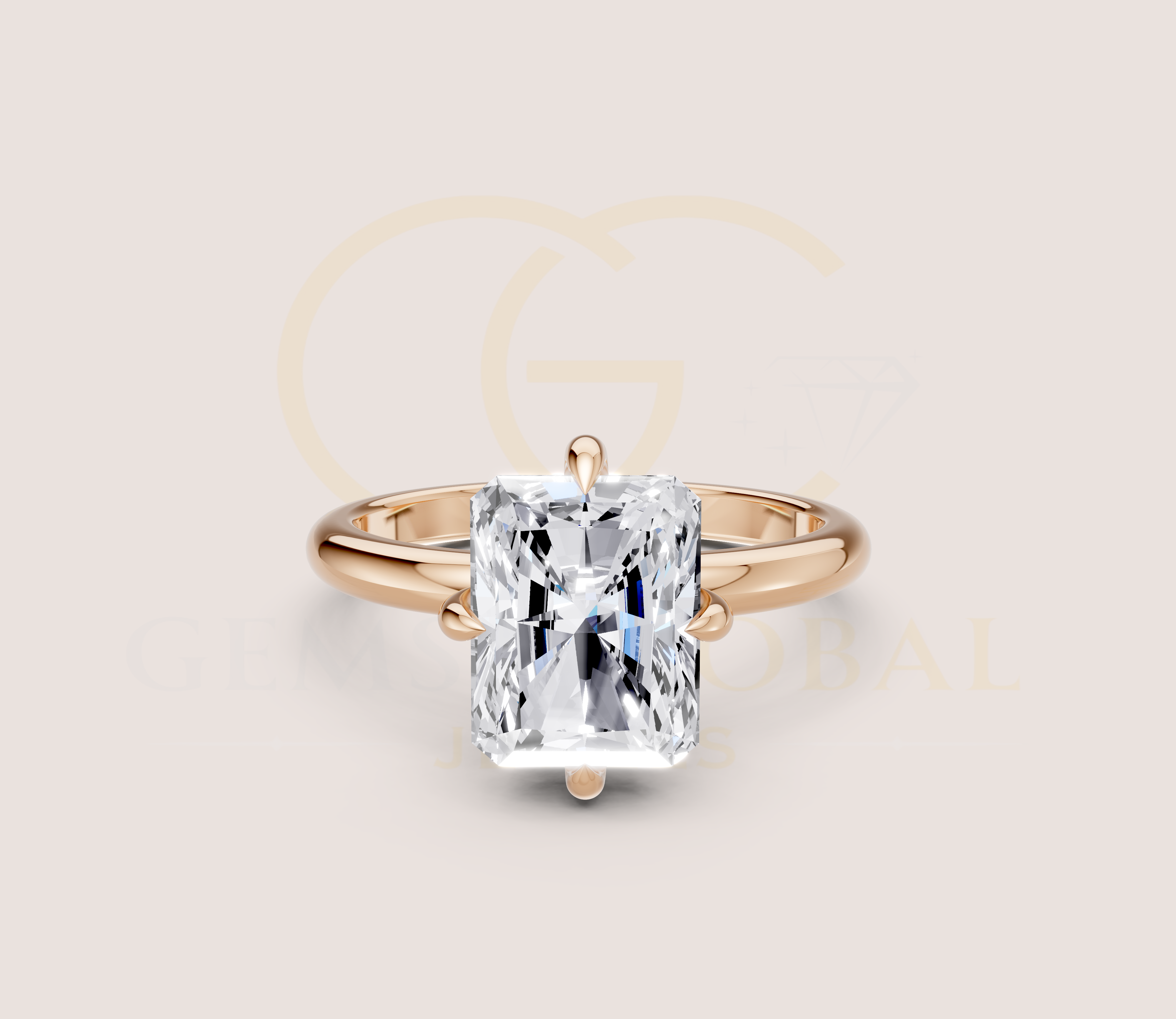 3.00 CT Cushion Claw Prong Wedding ring view 7