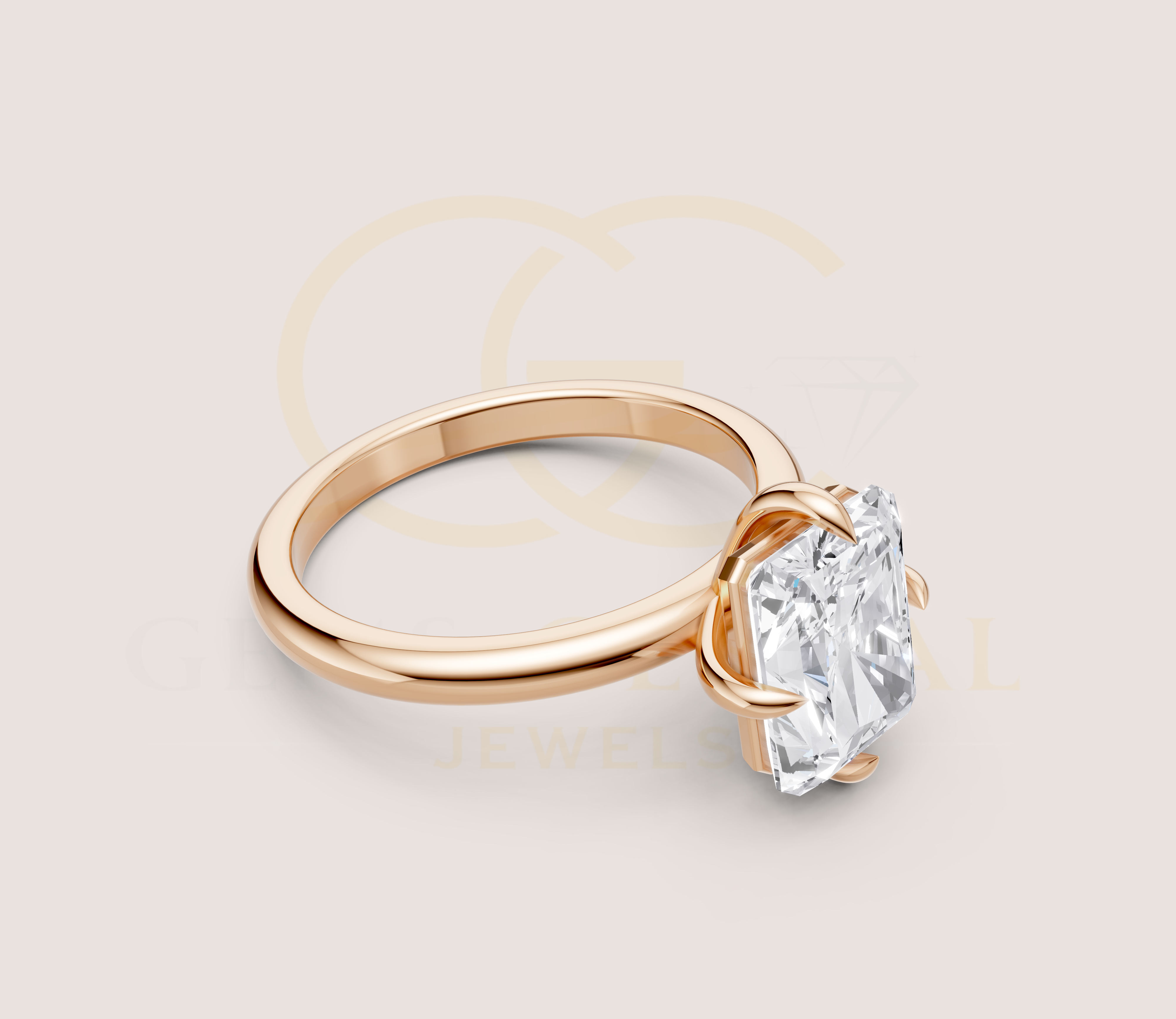 3.00 CT Cushion Claw Prong Wedding ring view 10