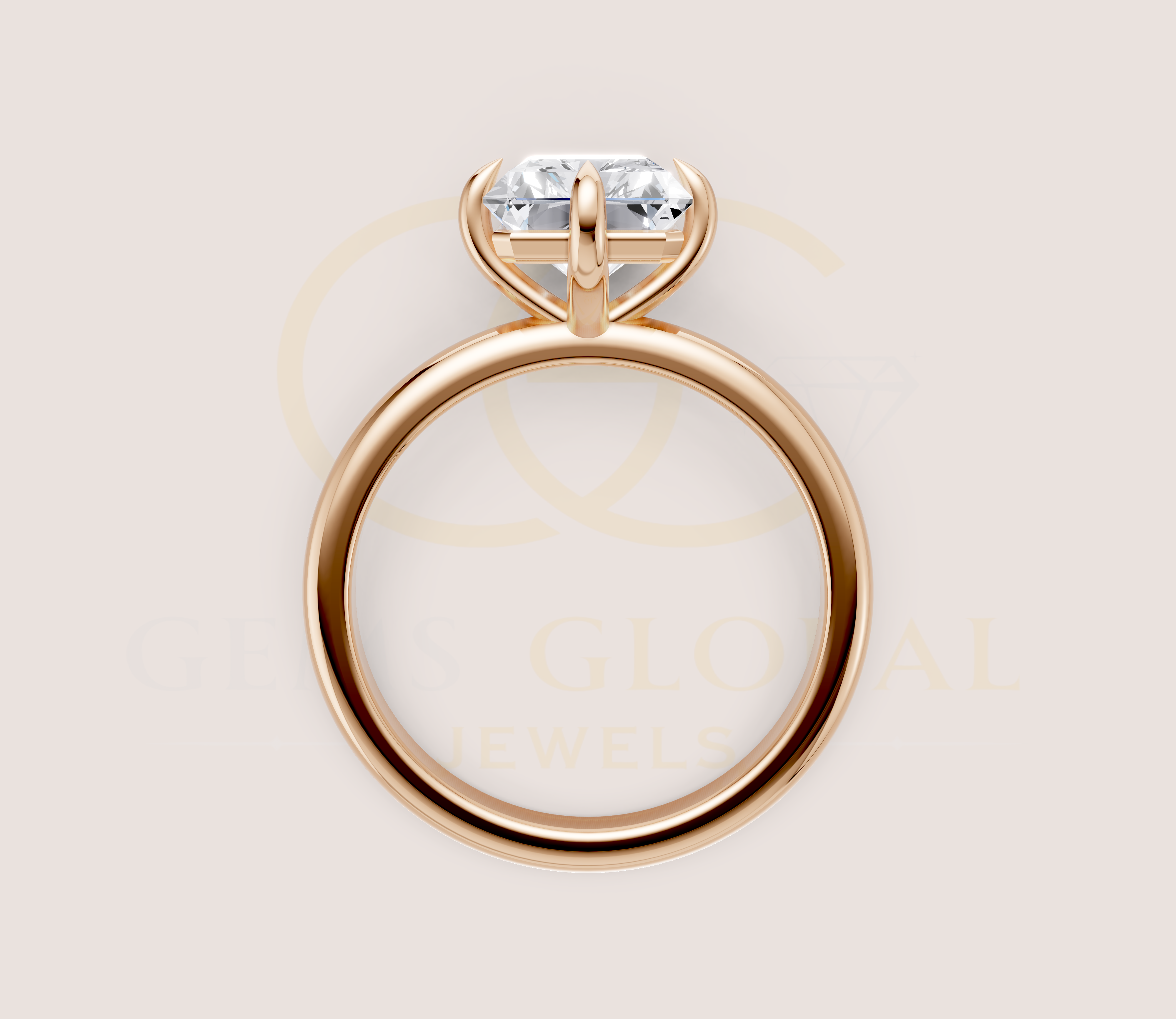 3.00 CT Cushion Claw Prong Wedding ring view 12