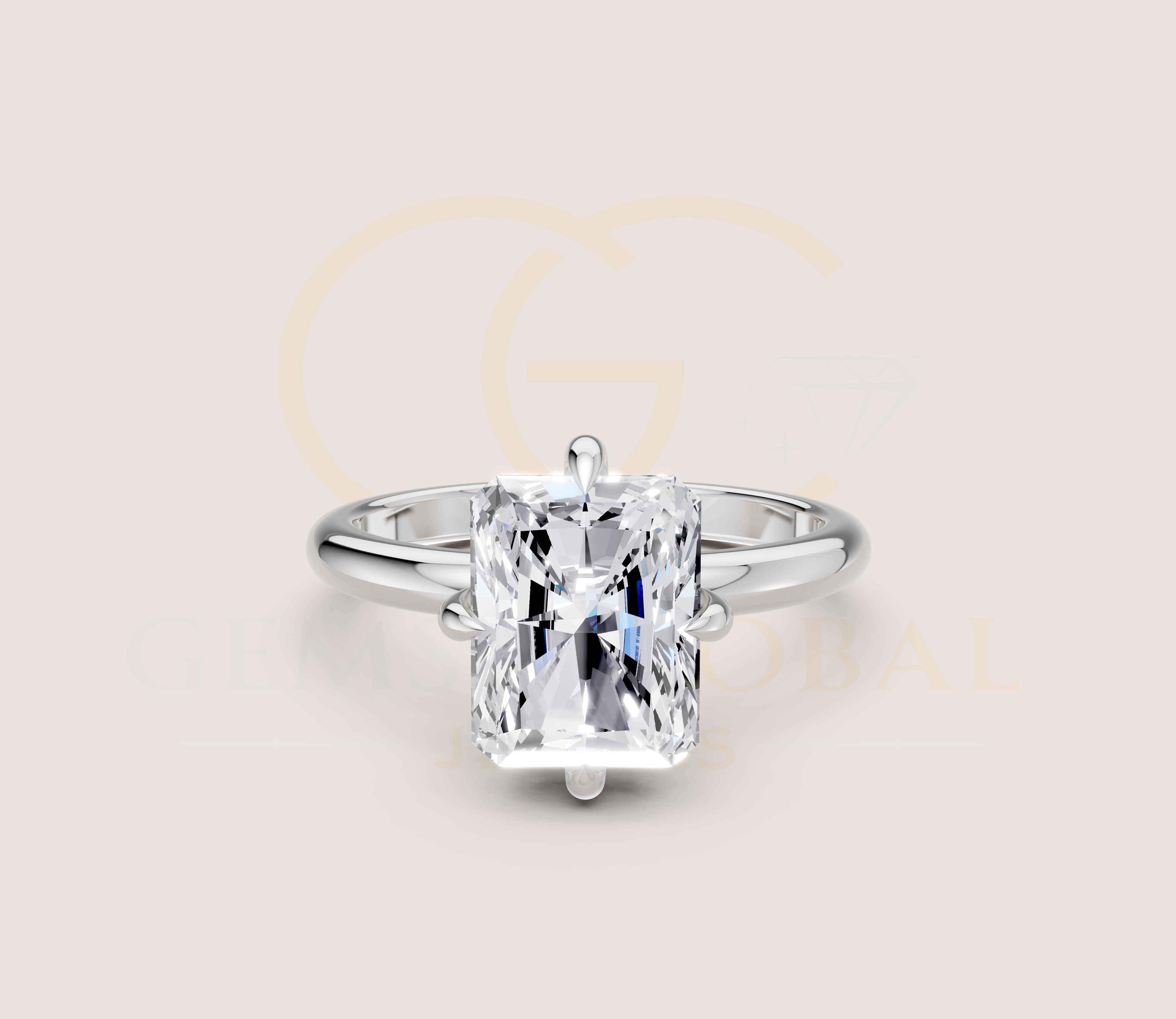 3.00 CT Cushion Claw Prong Wedding ring view 13