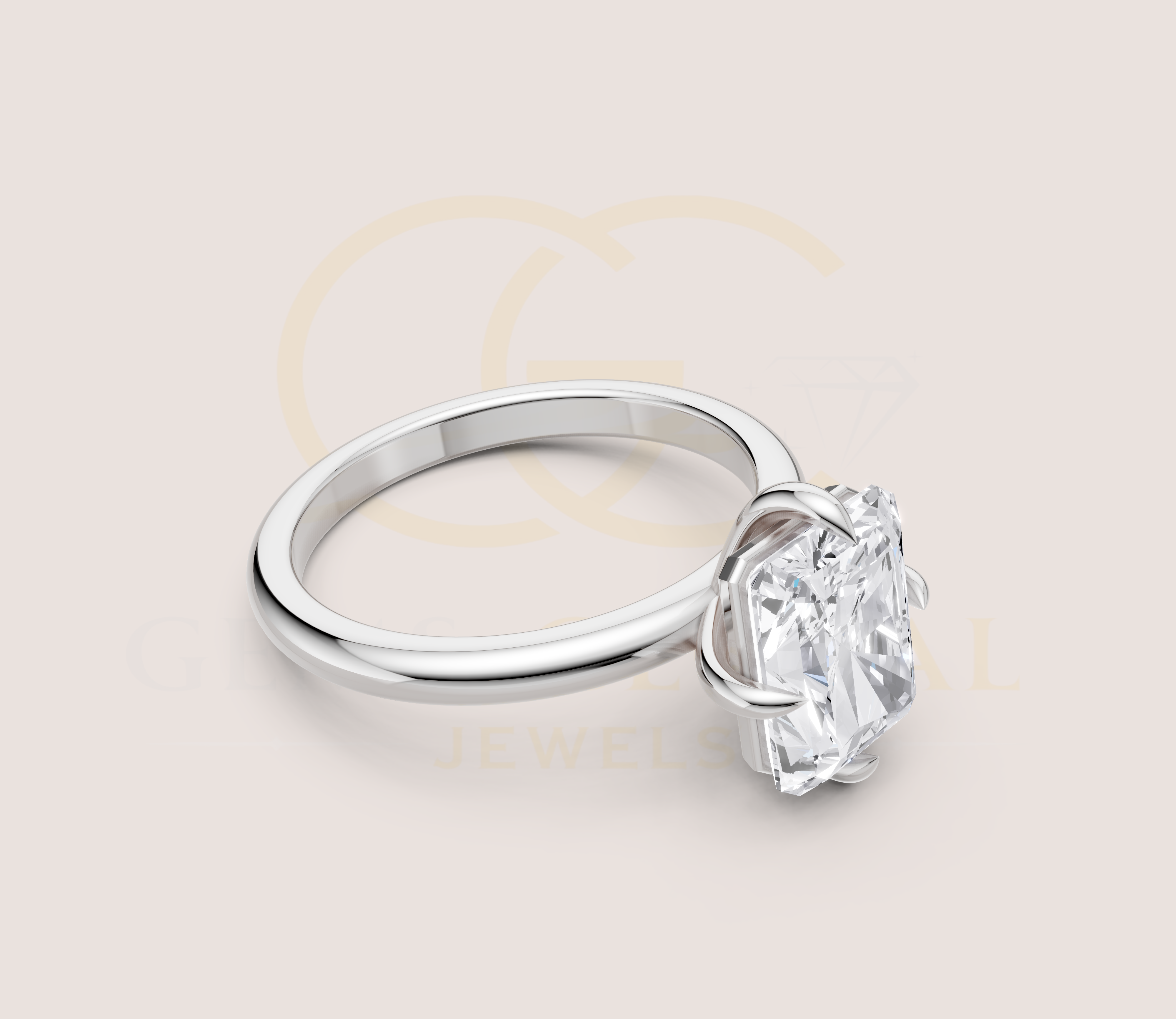 3.00 CT Cushion Claw Prong Wedding ring view 16
