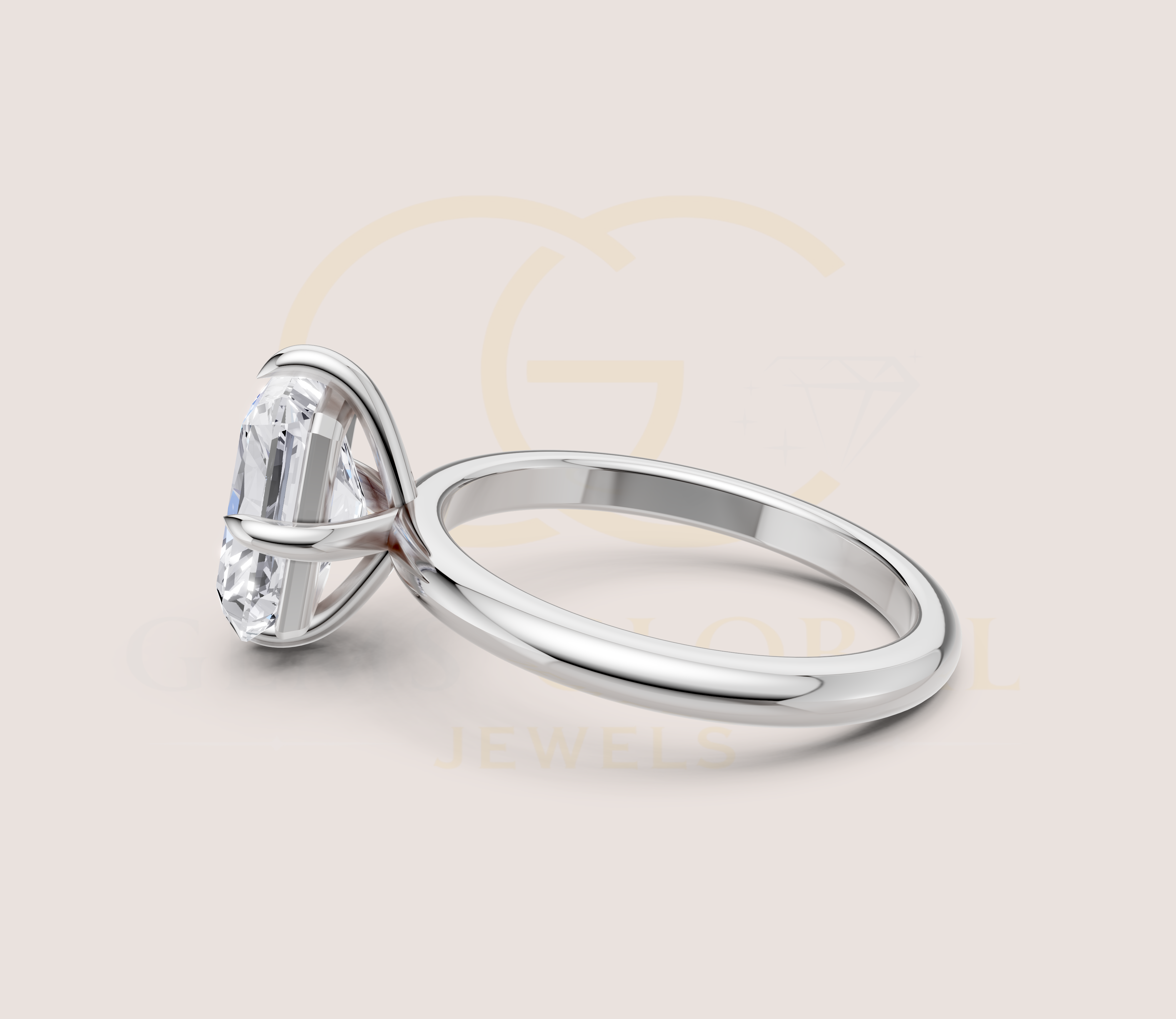 3.00 CT Cushion Claw Prong Wedding ring view 17