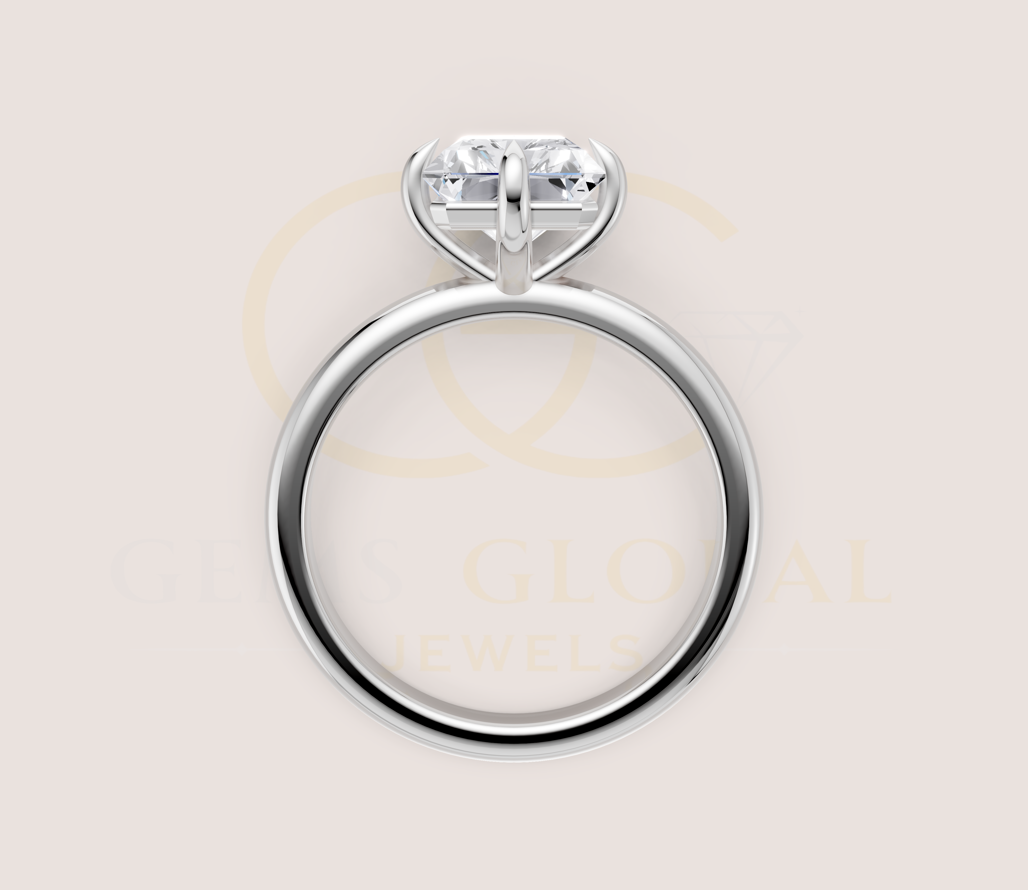 3.00 CT Cushion Claw Prong Wedding ring view 18