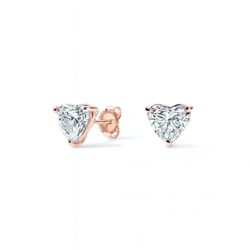 Heart Cut Diamond Stud Earrings, IGI Certified Diamond Stud Earrings 2