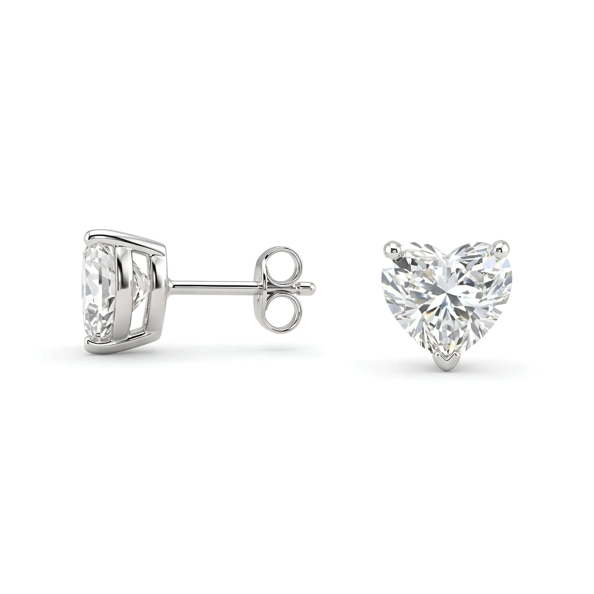 Heart Cut Diamond Stud Earrings, IGI Certified Diamond Stud Earrings 3