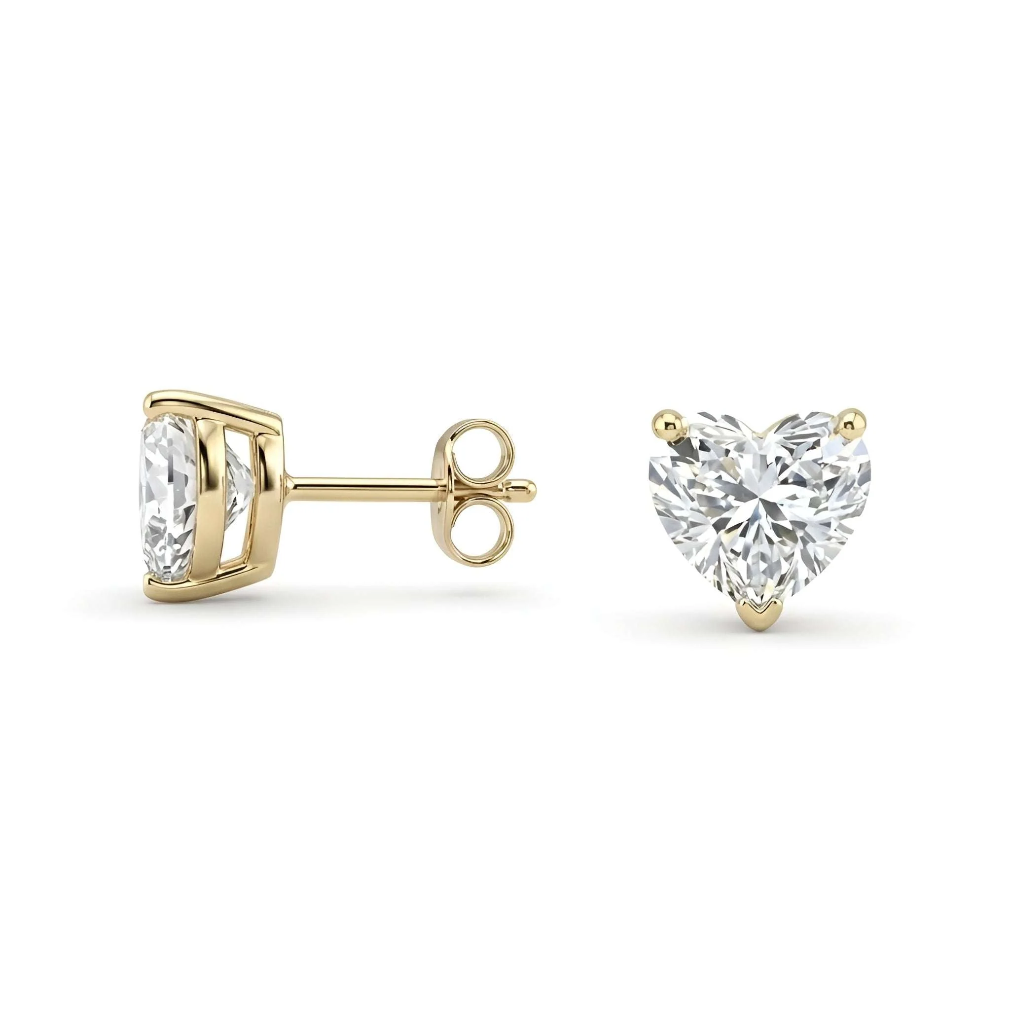 Heart Cut Diamond Stud Earrings, IGI Certified Diamond Stud Earrings 5
