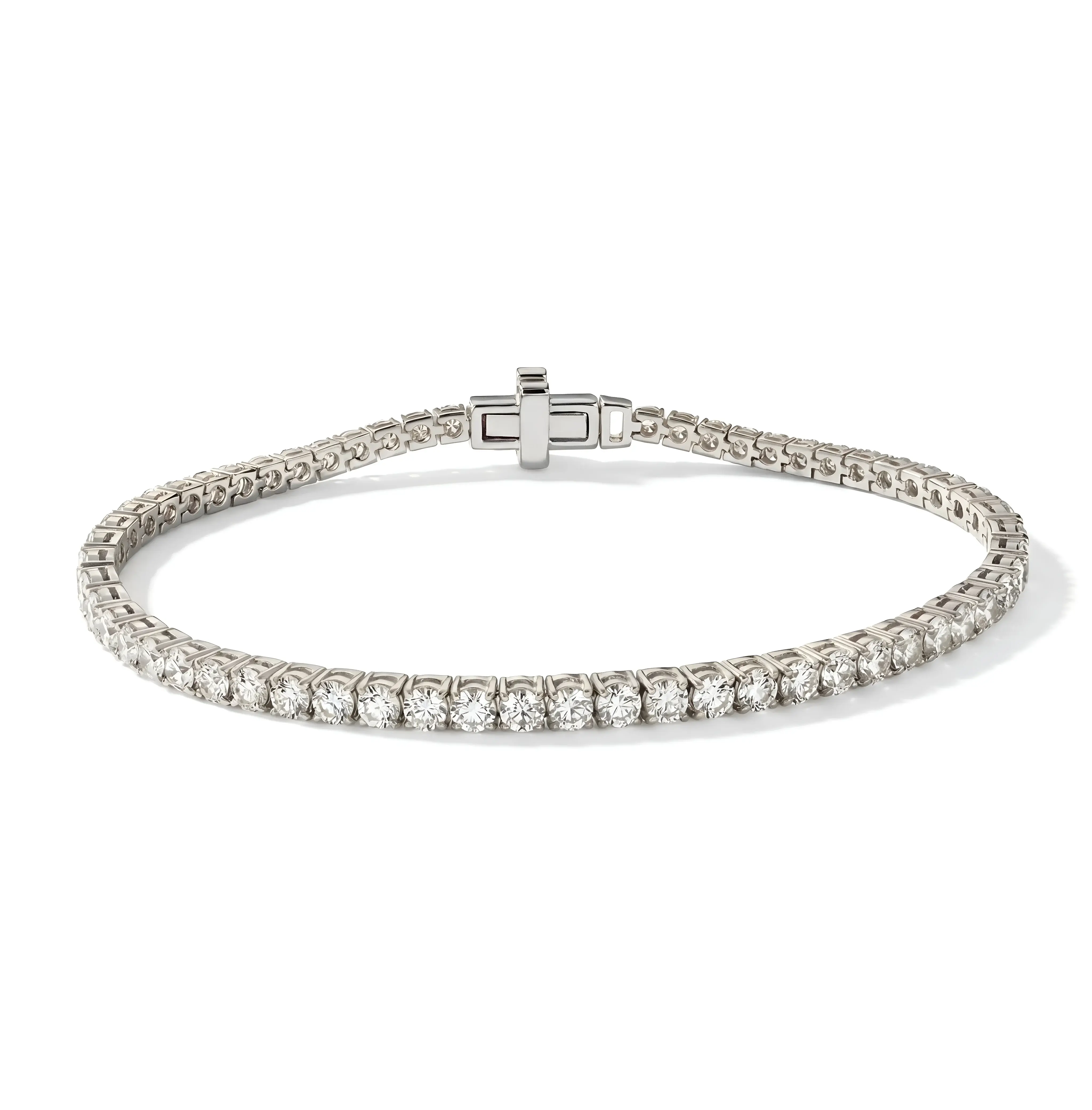 3 TCW Round Diamond Tennis Bracelet, Luxury Fine Jewelry 4
