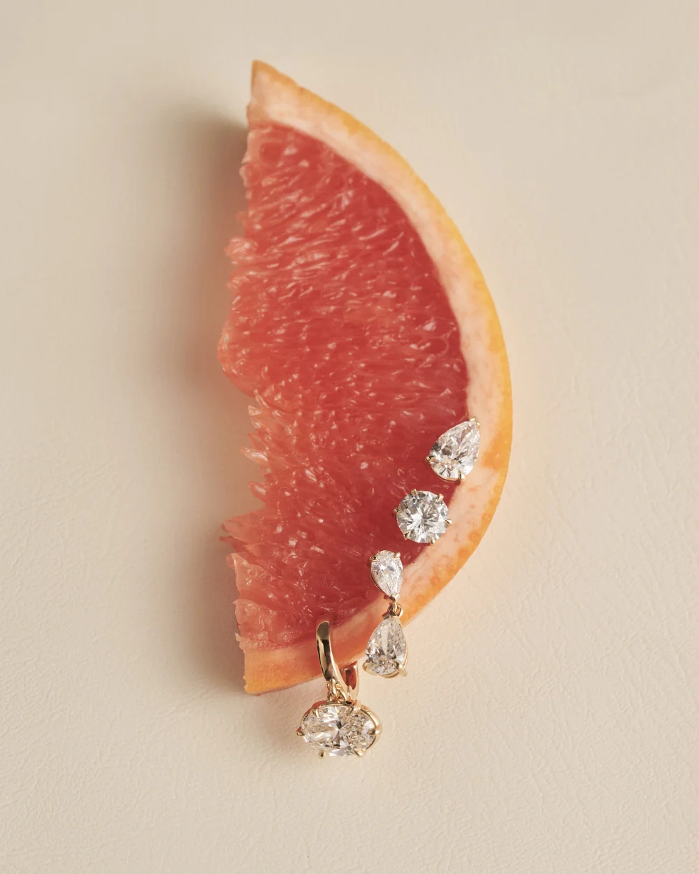 6ct Oval Lab Grown Diamond Huggie Earrings, Solid Gold Huggies 5