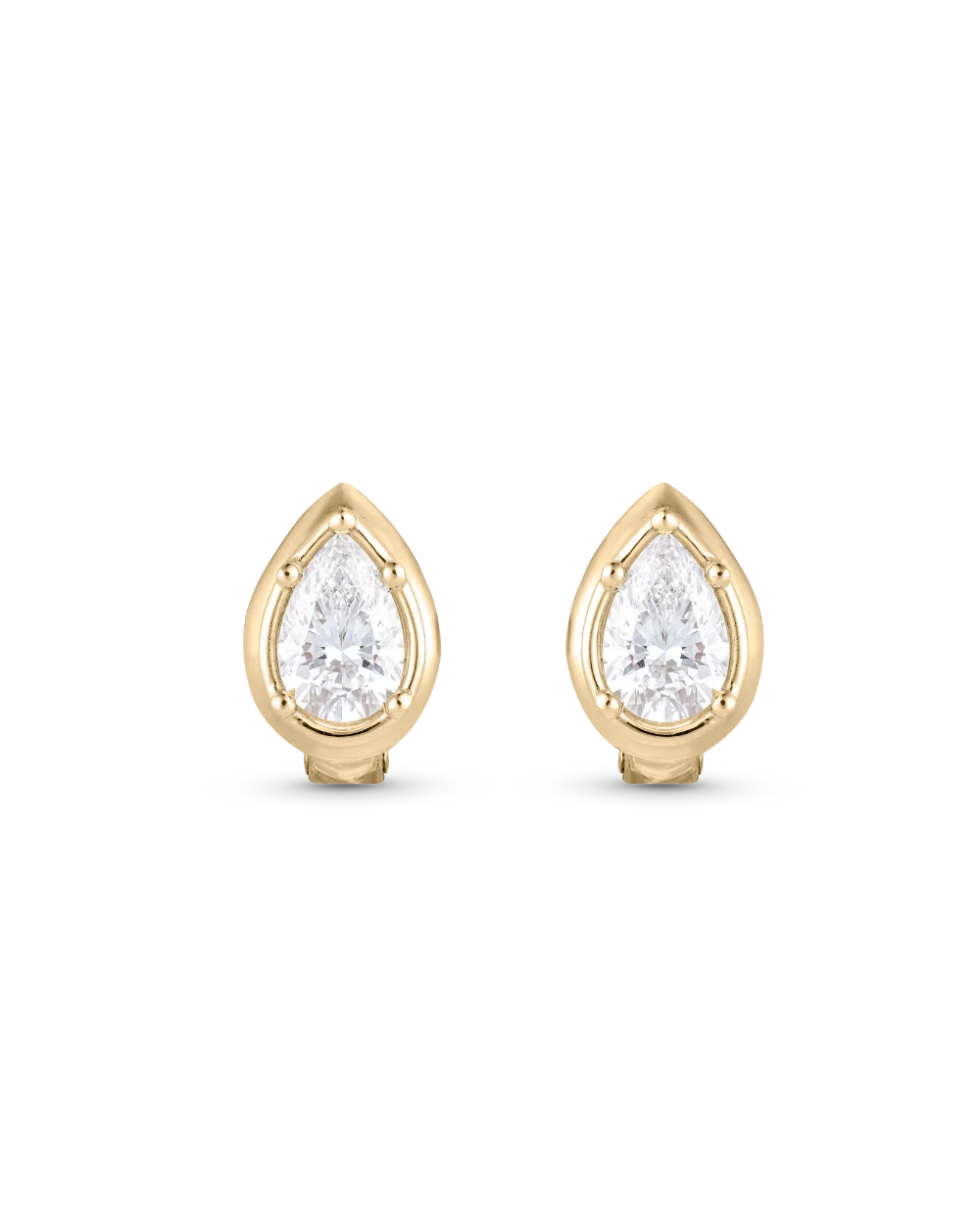 2ct Pear Diamond Hoop Earrings, Solid Gold Fine Jewelry