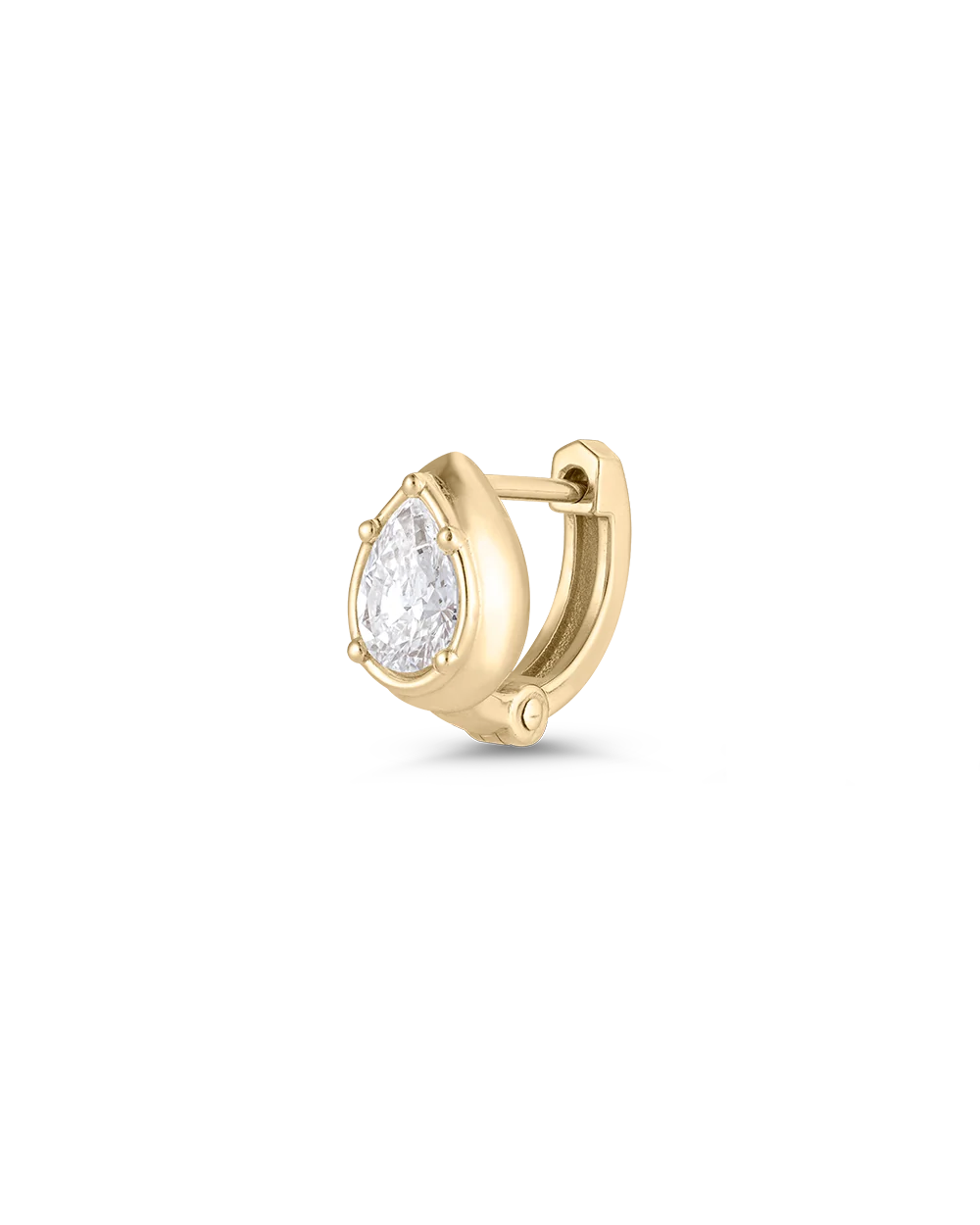 2ct Pear Diamond Hoop Earrings, Solid Gold Fine Jewelry