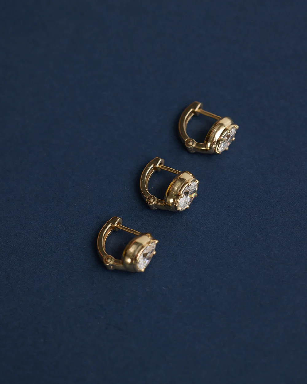 2ct Pear Diamond Hoop Earrings, Solid Gold Fine Jewelry