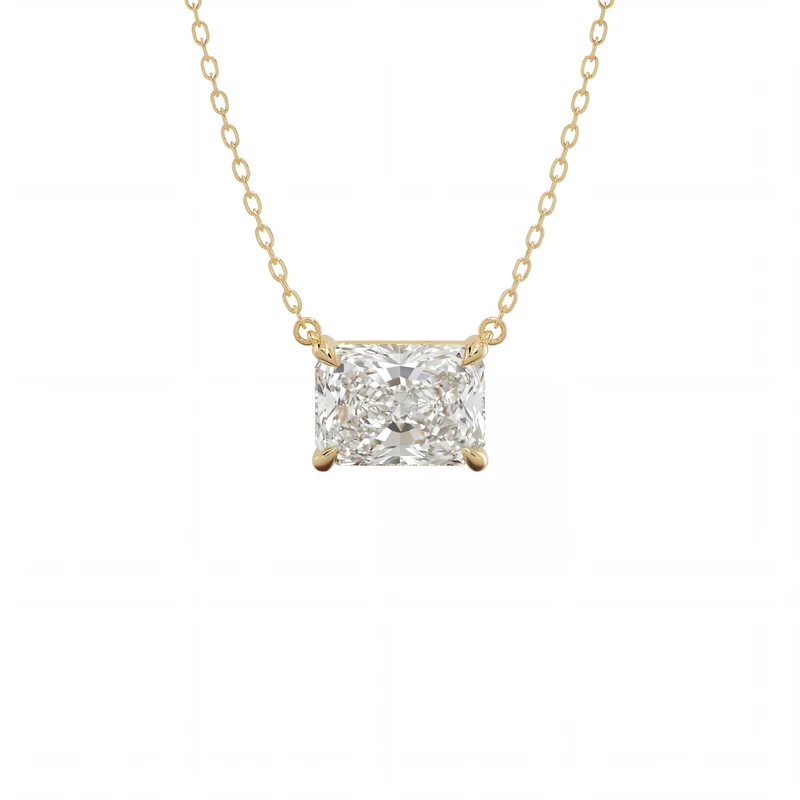 1.00CT East-West Radiant Lab-Grown Diamond Solitaire Pendant Necklace, IGI Certified