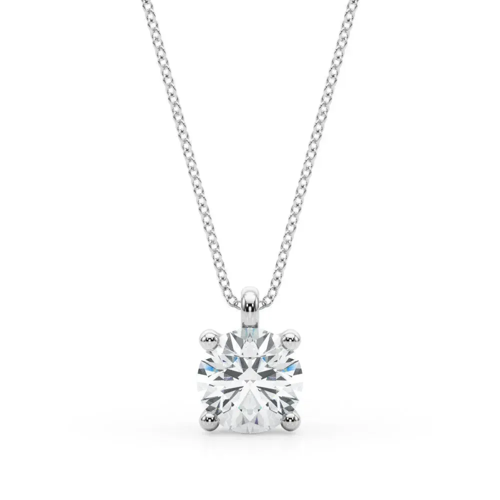 2.00ct Round Diamond Necklace,Round Cut Diamond Pendant Necklace 4