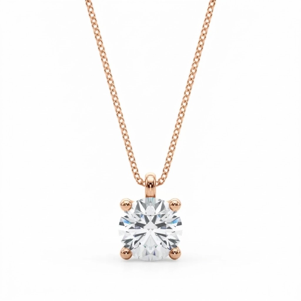 2.00ct Round Diamond Necklace,Round Cut Diamond Pendant Necklace 5